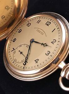 CERTIFIED VERY RARE A. LANGE & SOHNE GLAHUTTE UHR 14k GOLD POCKET WATCH ca. 1938