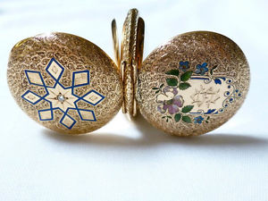 1892 WALTHAM US Assay 14kt gold hunter case ENAMEL pocket watch w/ diamond WORKS