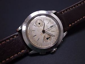 Vintage men's Movado chronograph 90M small size manual wind all steel very old!