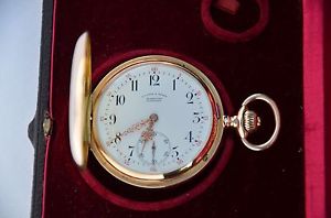 Antique A.LANGE & SOHNE Söhne 18 Kt YG Manual Winding Pocket Watch w/ Orig Box