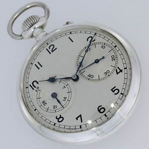 A. LANGE & SÖHNE B-UHR II WELTKRIEG II WW AUF/AB ZERTIFIKAT TASCHENUHR SILBER