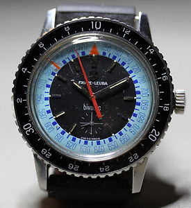 Favre Leuba BIVOUAC Altimeter Barometer Armbanduhr / Uhr Handaufzug