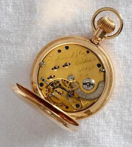 14K E HOWARD & CO, BOSTON - CONVERT HUNTER TO OPEN FACE - SERIES V - OUTSTANDING