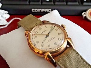 Vintage 1944 Defender Pilot Rose Gold Filled WWII Watch w/ NOS WWII 16mm Band!