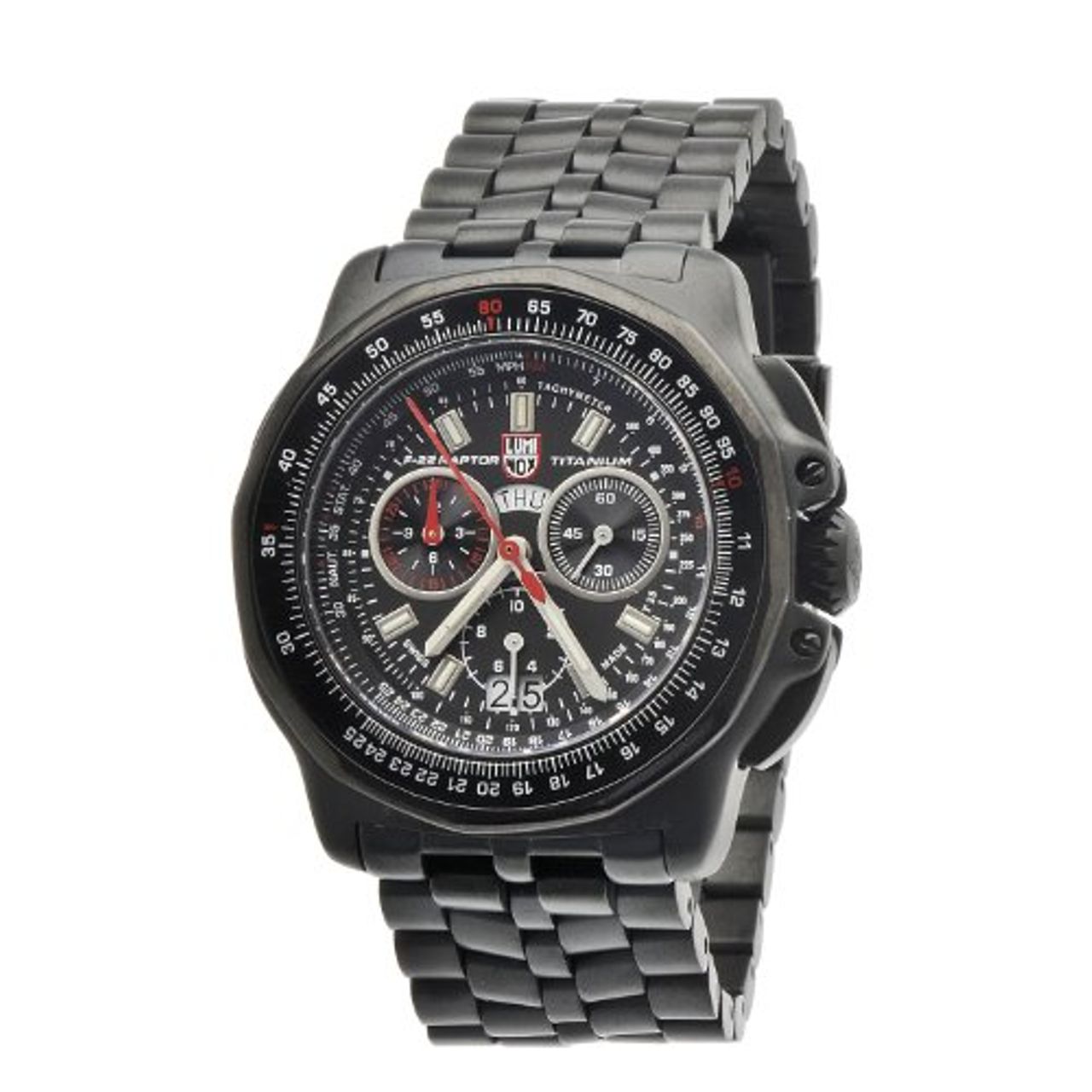 Luminox 9272 Mens Black Dial Quartz Watch with Titanium Strap