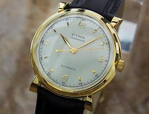 Cyma Swiss Made Bumper Automatic 1950s Vintage Gold Plated Swiss Watch H10