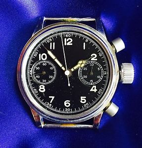 Vintage WWII German Military UROFA 59 TUTIMA Pilot's Chronograph Wrist Watch