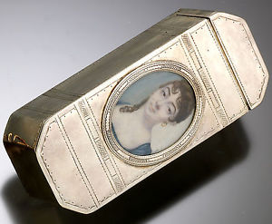Incredible Antique French Silver Snuff Box Top Opens Verge Fusee Watch CA1810