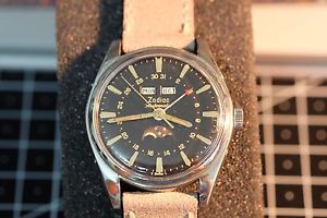 Zodiac Triple Date Moonphase with Gilt Dial