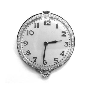 Platinum and Diamond Pendant Watch Vintage 1920s