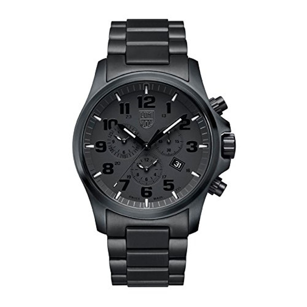 Luminox XL.1942.BOB Mens Black Dial Analog Watch with Stainless Steel Strap