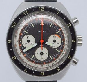 VINTAGE Gallet Mens 39mm Steel Chronograph Watch Excelsior Park 40-68 Olympico