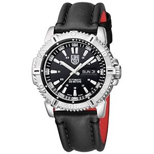 Luminox 6501 Mens Black Dial Automatic Watch with Leather Strap