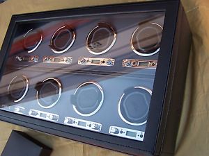 BEAUTIFUL WOLF DESIGNS Viceroy 2.7 8 Piece Eight Watch Winder/Storage!! #456902