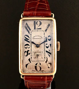 Vintage watch EBERHARD & CO. yellow gold 18KT rectangular montre tank oversize