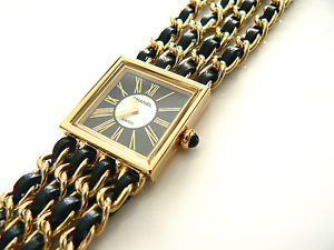 Montre CHANEL "MADEMOISELLE" en Cuir et Or 18kt