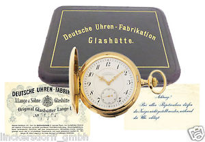 A. LANGE & SÖHNE REPETITION MIT ORIGINAL ZERTIFIKAT &  ETUI von 1913 TRESORUHR