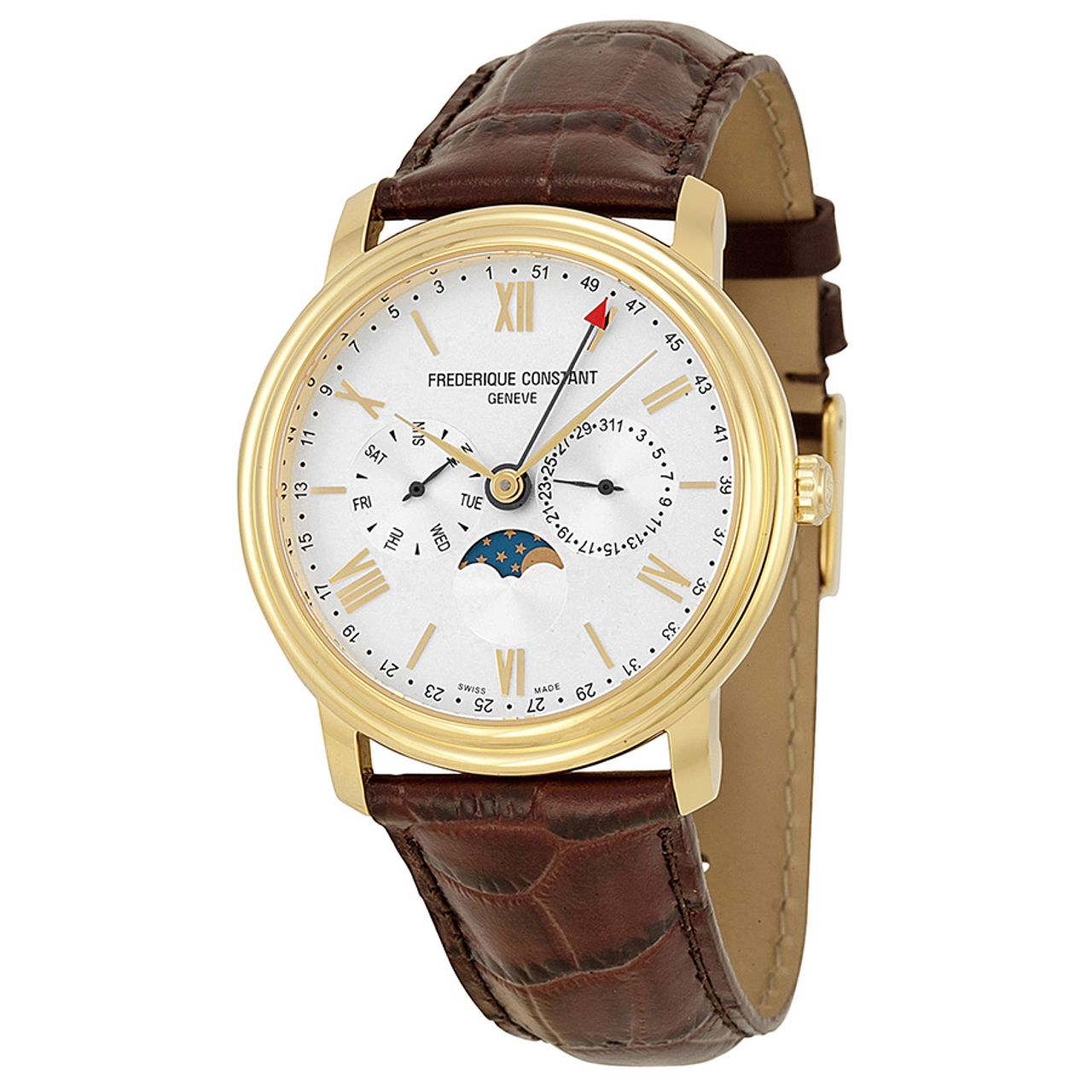 Frederique Constant FC-270SW4P5 Mens Silver Dial Analog Quartz Watch