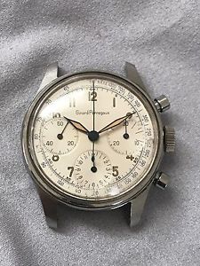 Vintage Girard Perregaux Stainless Steel Valjoux 72 Chronograph Watch