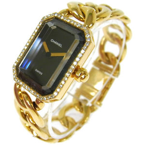 Authentic CHANEL Vintage Premiere Gold Wristwatch Diamond 18K 750 #L V00065