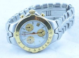 EBEL HOMMES VAGUE DU SPORT CHRONOGRAPHE QUARTZ ACIER/DORÉ 39MM AVEC PAPIERS