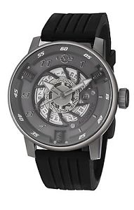 Gv2 By Gevril Men's 1303R Motorcycle Automatic Black Rubber Date Wristwatch