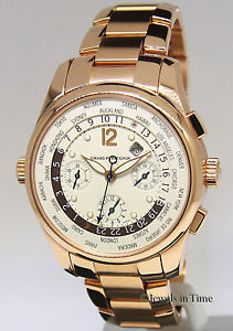 Girard-Perregaux ww.tc Chronograph 18k Rose Gold Mens Watch Box/Book GP 4980
