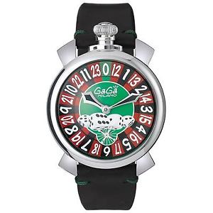 GAGA MILANO MEN'S LAS VEGAS ROULETTE 48MM BLACK MECHANICAL WATCH 5010.LV.01S