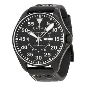 Hamilton Men's H64785835 Khaki King Pilot Black Dial Watch