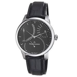 Maurice Lacroix Men's MP6508-SS001330 Master Piece Black Date Dial Strap Watch