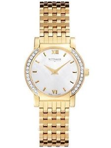 Wittnauer Women's Orphum MOP Dial Diamond Bezel Gold Finish Swiss Made