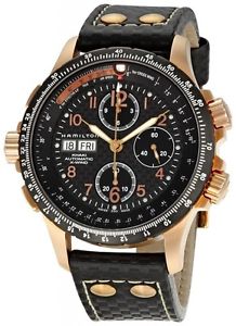 Hamilton X-Wind AVIATION Chronograph Automatic Leather Men Watch H77696793 New
