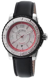 Gevril Men's 3113L Seacloud Automatic Leather Date Wristwatch