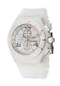 White Rubber Cruise Magnum Chronograph Diamonds Mother Of Pearl