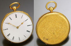 French Quarter Hour Repeater Pocket Watch 18K Fully Carved & Chased Floral Case