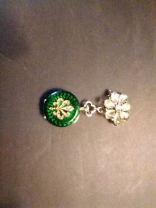 CH Meylan Pendant Watch 18K Gilloche w/ Diamond Fleur-de-Lys w/ 14K Jeweled Fob