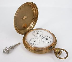 Rare C1880 Teffany Bros. & Co. Geneva Sterling Dual Zone Pocket Watch