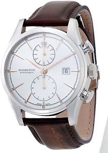 Hamilton Jazzmaster White Dial SS Leather Chrono Automatic Men's Watch H32416581