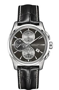 Hamilton H32596781 Jazzmaster Black Leather Strap Chronograph Men's Watch
