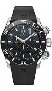 Edox Men's 10020 3 NBU Chronoffshore Analog Display Swiss Quartz Black Watch