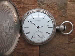c.1868-60 E. HOWARD BOSTON SERIES I Pocket Watch in Original Silver Case 18 Sz.