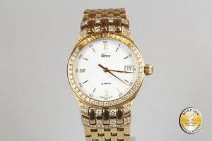 Armbanduhr Orex 18 Karat Gold Brillanten Herrenuhr Quarz Goldschmuck