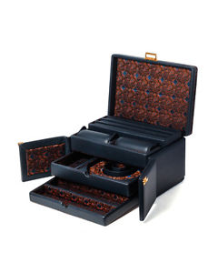 Scatola del Tempo Black Leather Jewelry Box - Tesoro C