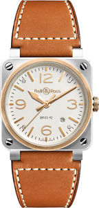 BR-03-92-BI-COLOR | BELL & ROSS AVIATION STEEL & ROSE GOLD AUTOMATIC MEN'S WATCH
