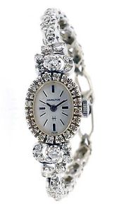 Vintage 1960s Lady's Hamilton Cocktail Watch - 14k White Gold with Diamonds