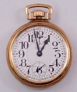 Vintage Waltham Vanguard 10K Gold Filled Railroad Pocket Watch w/Wind Indicator