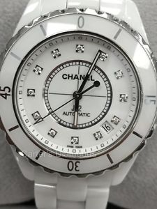 Chanel J12 Diamond Dial White Ceramic 38mm Automatic Watch