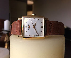 Vintage watch LONGINES yellow gold 18KT square montre tank automatic swiss made
