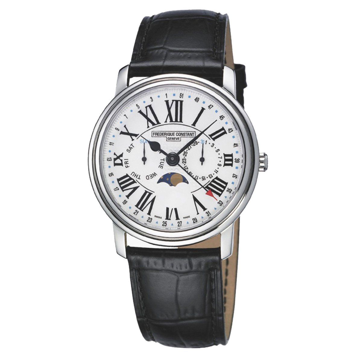 Frederique Constant FC-270M4P6 40mm Stainless Steel Case Black Leather Anti-Refl