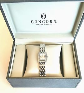 Ladies Concord Sportivo Stainless Steel Diamond Bezal and Diamond Dial Watch